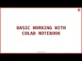 Basics of Google Colab Notebook Python Programming English