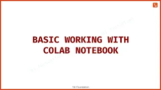 Basics of Google Colab Notebook Python Programming English