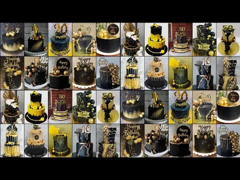 Download MP3 🎂Black And Gold Birthday Cake Design 2023/Black And Gold Cake/Birthday Cake Design/Cake Design#Cake