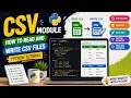 CSV Module - How to Read and Write CSV Files Python Tutorial 2025