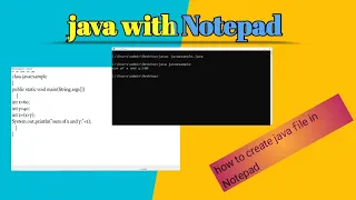 create java file in Notepad java coding Notepad javac java