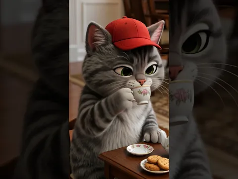 Fancy Tea Party Gone Wrong! 🫖🐱🪳