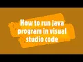 How to run java program in visual studio code Simple method By Juhee Jadhav