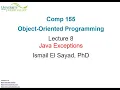 COMP 155 Object-Oriented Programming Lecture 8
