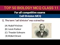 Cell Division Top 50 MCQ for Competitive Exams Cell Biology MCQ Questions NEET MSC Entrance MCQ