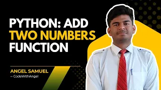 Python Program to Add Two Numbers Using Function Beginner Tutorial