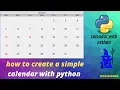 How to create a simple calendar with python