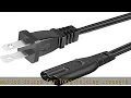UL Listed 8 2ft 2 Prong Power Cord for Sony Playstation 4 PS4 Pro CUH-7200 Series New Model 2-Slot
