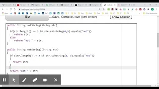 CodingBat WarmUp1 notString