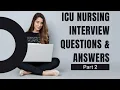 ICU Nursing Interview Questions Answers Part 2 Critical Care Nursing MCQs