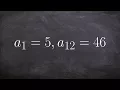 Given the values of two terms of an arithmetic sequence find the first four terms