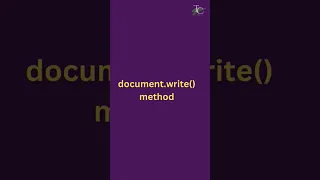 JavaScript Output techniques part 6 document write method JavaScript Tutorial in 1 minutes