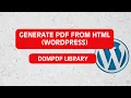 WordPress DOMPDF Library Tutorial Convert Dynamic HTML to PDF