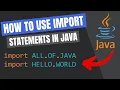 Use these IMPORT STATEMENTS today in Java