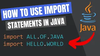 Use these IMPORT STATEMENTS today in Java
