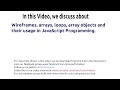 Wireframes and JavaScript Array Objects By Tutoslive