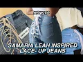 HOW TO SAMARIA LEAH INSPIRED LACE UP JEANS Thift Flip Kylie Gabbana