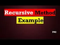 Recursion with example in Java P