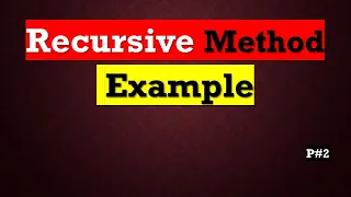 Recursion with example in Java P
