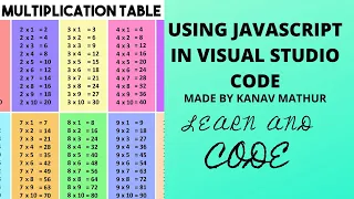 Multiplication Table on Visual Studio Code