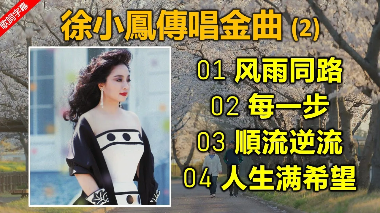 徐小鳳傳唱金曲 2(歌詞字幕按CC)01 风雨同路;02 每一步;03 順流逆流;04 人生满希望 徐小鳳傳唱金曲 2(歌詞字幕按CC)01 风雨同路;02 每一步;03 順流逆流;04 人生满希望