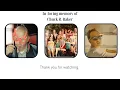 In Loving Memory of Chuck R Baker