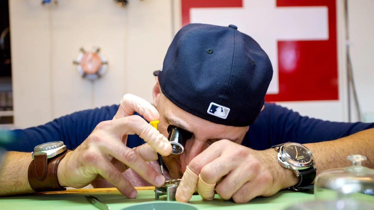 Movado Men's BOLD TR90 Watch with Sunray Dot and Leather Strap, Black/Blue (Model 3600307)-https://a. 