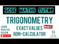 Non-Calculator Trigonometry - New Question Style Exact Values Grade 5 Crossover TGMT