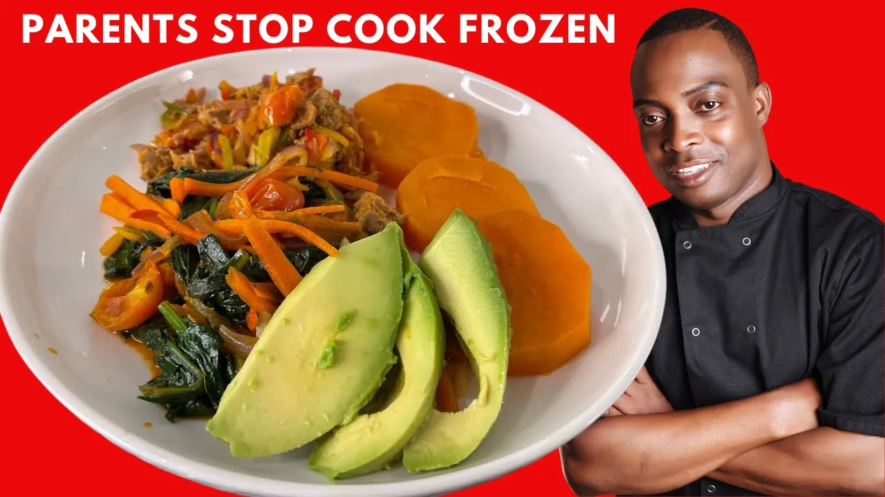 Parents stop cook frozen food pasta rice for the kids