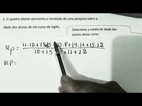 Download MP3 O quadro abaixo apresenta o resultado de uma pesquisa sobre a idade dos alunos de um curso