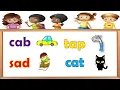 Three Letter Words Short Vowel A Word Families with Pictures Learn Phonics