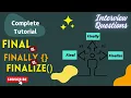 final vs finally vs finalize JAVA INTERVIEW QUESTIONS HINDI