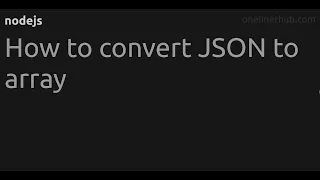 How to convert JSON to array