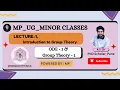 Introduction to Group Theory LECTURE - 1 Math Minor 5