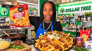 I Made LOADED Chili Cheese Fries Using ONLY Dollar Tree Food!