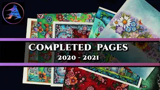 Completed coloring pages finished in 2021 WORLD OF FLOWERS by Johanna Basford Prismacolor
