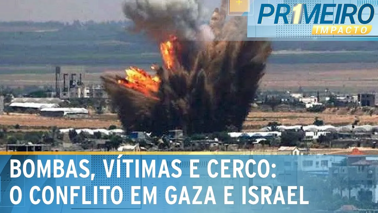 Ministro israelense declara cerco a Gaza e aumenta ataques aéreos | Primeiro Impacto (09/10/23)