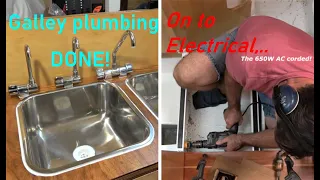 A chat, LAST galley plumbing & ELECTRICAL Ep.113 -Building my steel sailing yacht