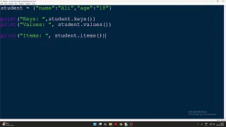 Dictionary Methods in Python keys values items Aliasing and Copying