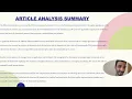Module 2 Assignment Article Analysis Presentation