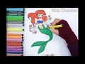 Princess Ariel Mermaid Coloring Pages for kids Learn Speed Coloring with markers Kids Coloring