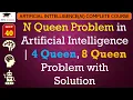 L40 N Queen Problem in Artificial Intelligence 4 Queen 8 Queen Problem with Solution AI Course