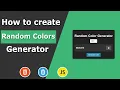 How to create a Random Color Generator with different color format JavaScript CSS3
