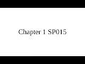 SP015 Chapter 1 Lectures