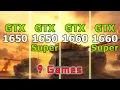 GTX 1650 vs GTX 1650 Super vs GTX 1660 vs GTX 1660 Super Test in 9 Games