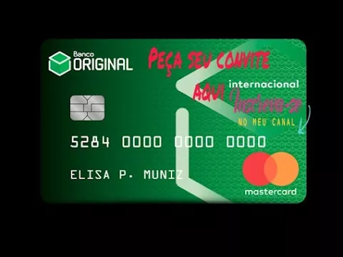 CARTÃO DE CRÉDITO BANCO ORIGINAL SEM ANUIDADE