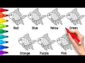 Fish Coloring Pages Learn Colours with Fish Colouring pages for Kids Children Toddlers