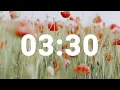 3 Minute 30 Second Timer with Relaxing Music and Alarm Countdown Clock for Stress Relief