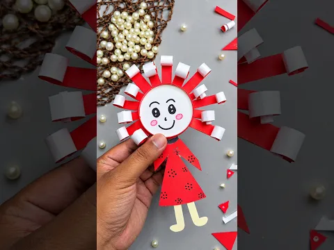Glass cup doll design easy craft/ cute doll destroy reverse #craft #papercraft #kids #doll #shorts