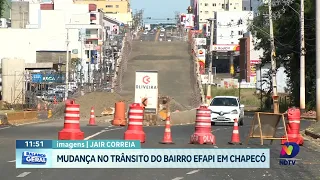 Elevado da Efapi provoca alterações no trânsito de Chapecó